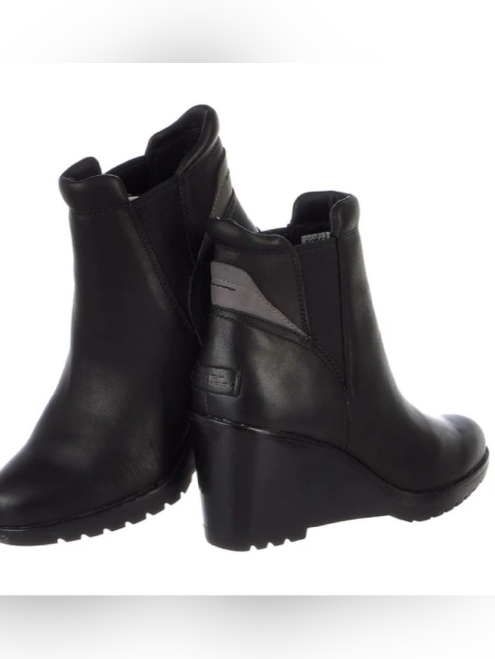 SOREL After Hours Chelsea Wedge Ankle Snow Bootie Boots Black Leather
